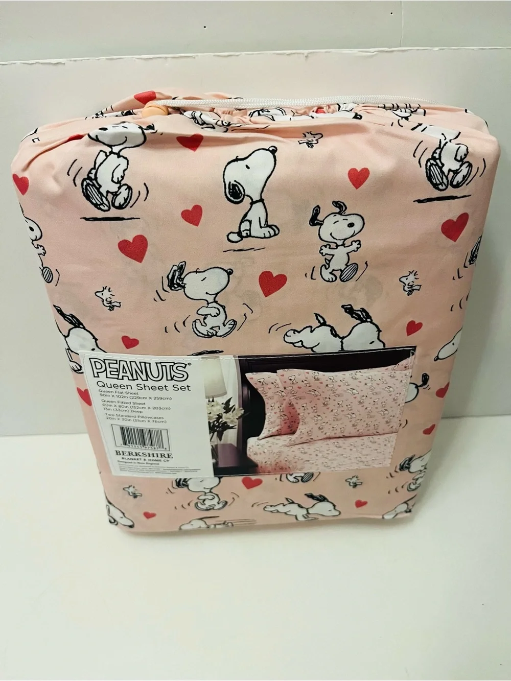 Berkshire Peanuts & Cynthia Rowley Lot of 2 Queen Sheet Sets Christmas Valentine